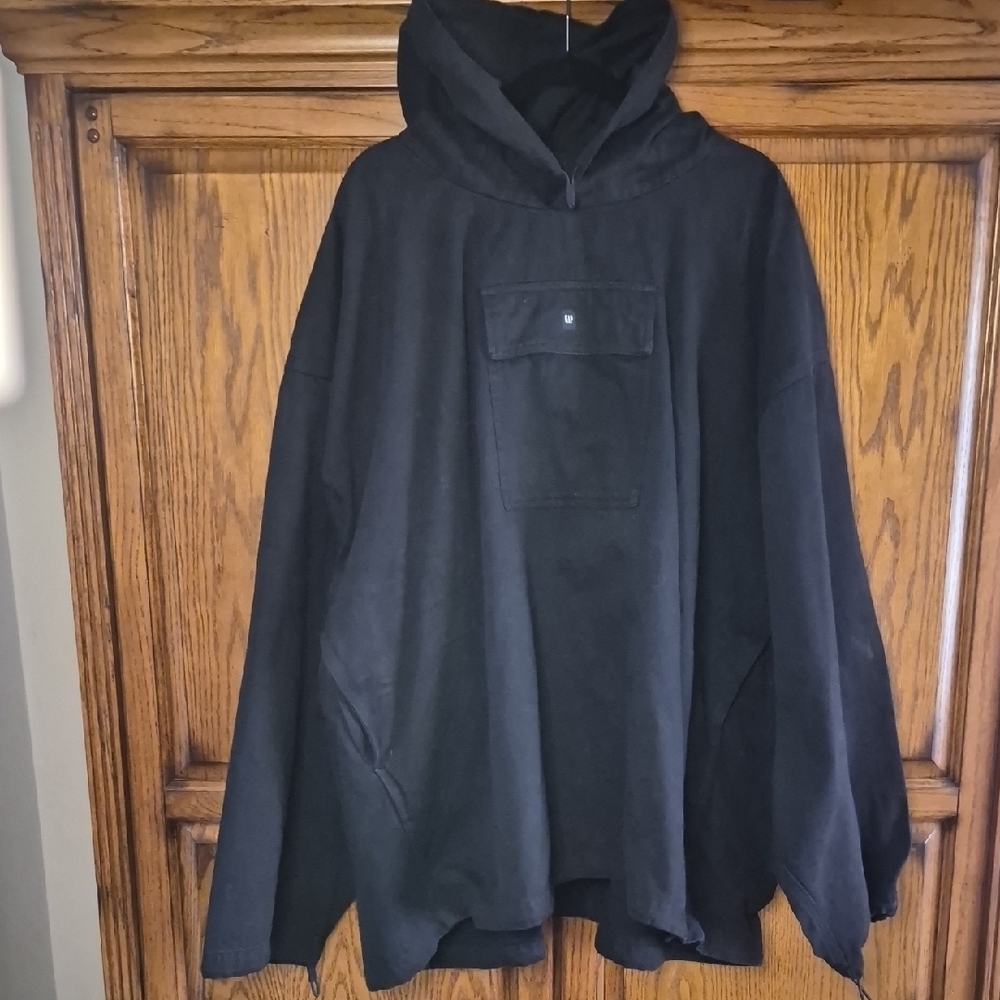 Yeezy For GAP Black Hooded Pullover with Front Pocket And Side Pockets XL YZY